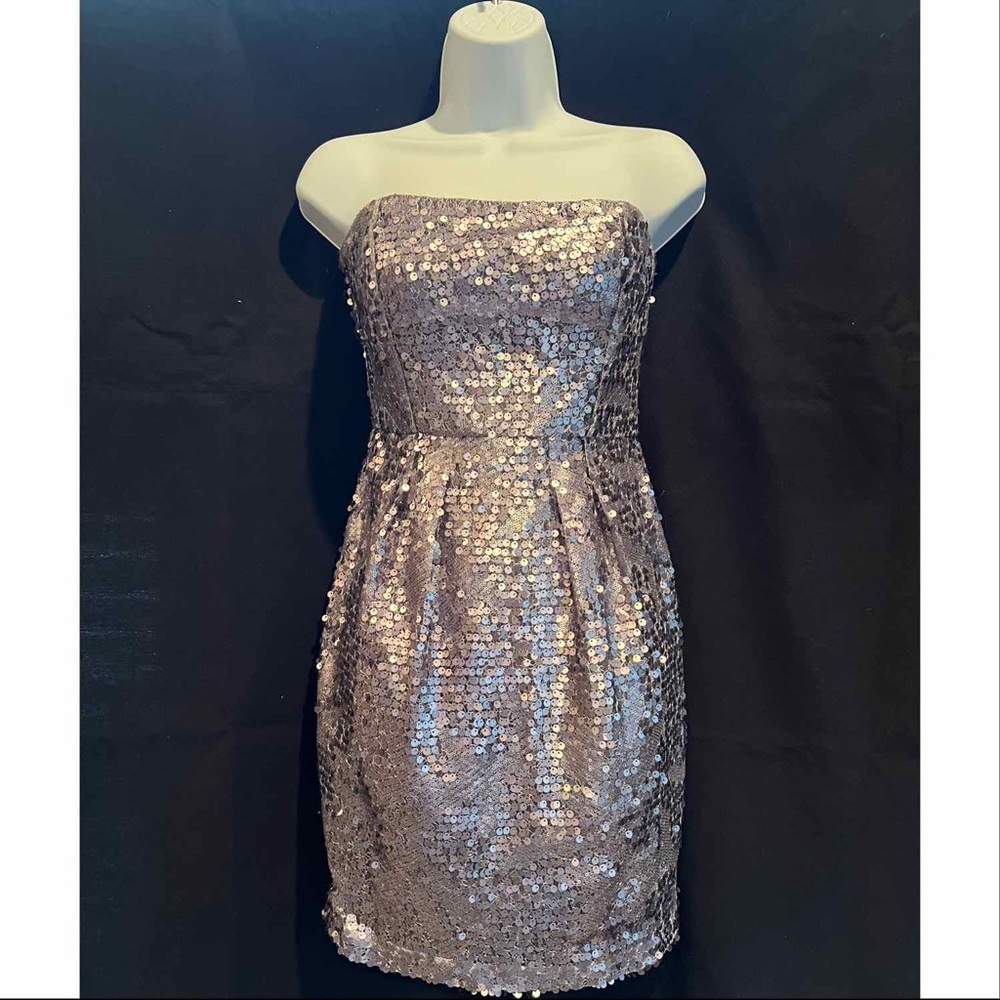BGMaxAzria 'Carole' Lilac Mist sequin strapless dress